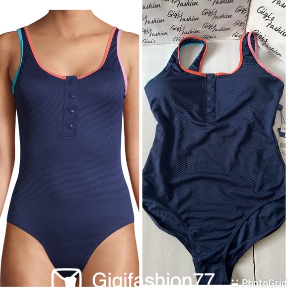 One-Piece Swimsuit with Placket for Women from Vigoss - Picture 2 of 11